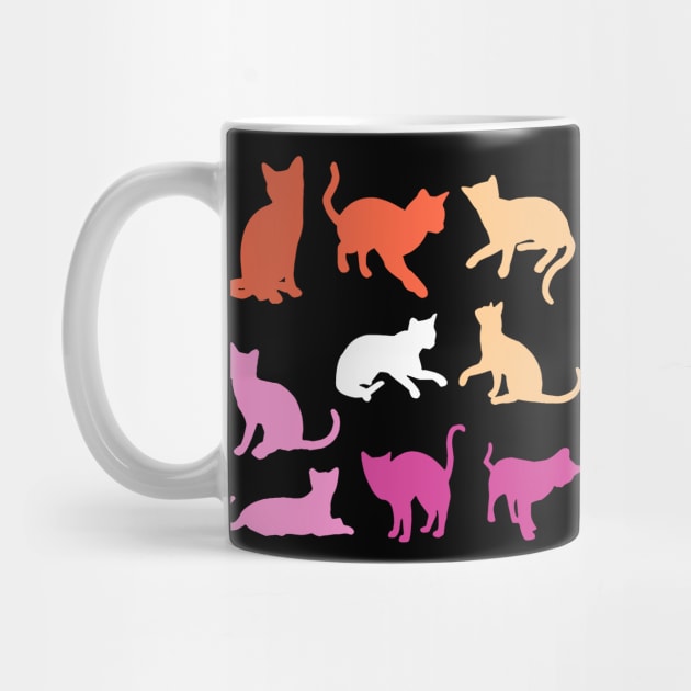 Cats in Lesbian Pride Flag Colors by For Lesbians, By Lesbians